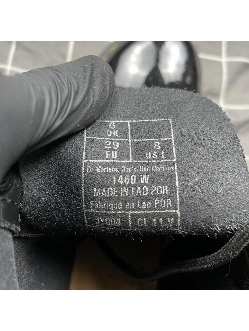 Dr. Martens 1460 Patent Leather Boots Black Womens US 8 UK 6 EU 39 Combat 8-Eye - Picture 8 of 8
